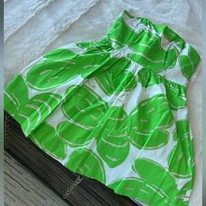 Lilly Pulitzer strapless green bee dress, size 4